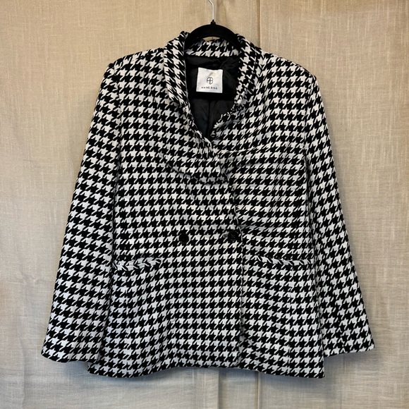 ANINE BING Maureen Blazer in Houndstooth Black & White Size Medium - Picture 10 of 14